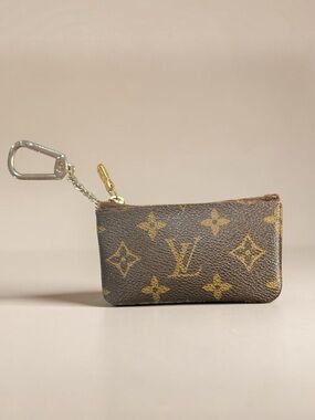 Louis Vuitton Monogram Zip Key Pouch in Brown and Gold - PreLOVED
